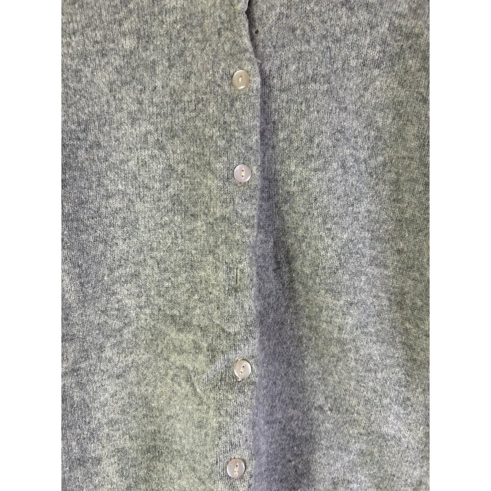 Vintage 60s Rockabilly Virgin Wool Cardigan Sweater Blank Gray - Picture 3 of 11